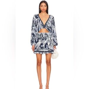 Maaji Revolve Women’s Makenzie Mini Skirt Shorts Skort Swim Coverup Blue Small